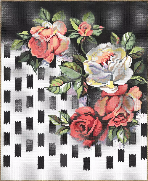 Stunning Roses 8 x 10	 18ct  Mesh Once In A Blue Moon By Sandra Gilmore 18-1179