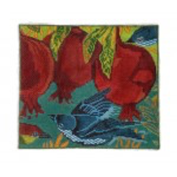 Wg12412 Blue Bird with Pomegranates 18 ct. Whimsy And Grace