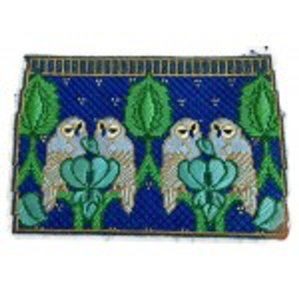 Wg12118N Blue Owls Needle Case Needle Case 7X5 18ct Shown Finished Whimsy And Grace