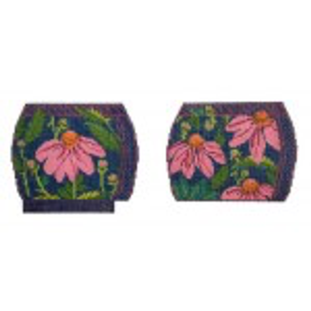 Wg12152-13 13 ct  6 1/2" x 7 1/2" Pink Echinacea Coin Purse Whimsy And Grace