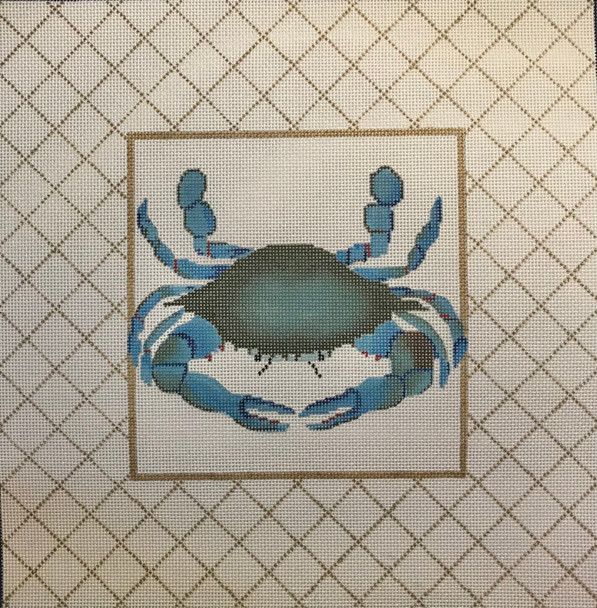 PAV-011	Blue Crab w/white & Gold Border	14 x 14	 13 Mesh  The Point Of It All
