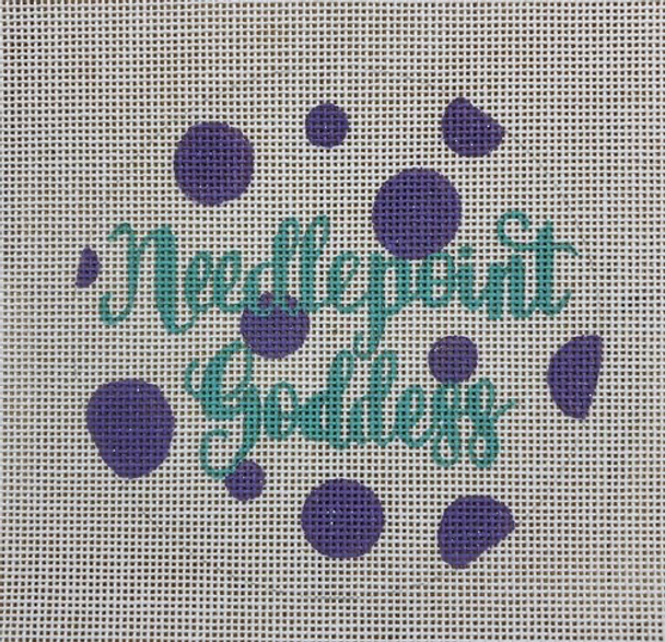 APBR17 Needlepoint Goddess 18 mesh 4.5” round A Poore Girl Paints