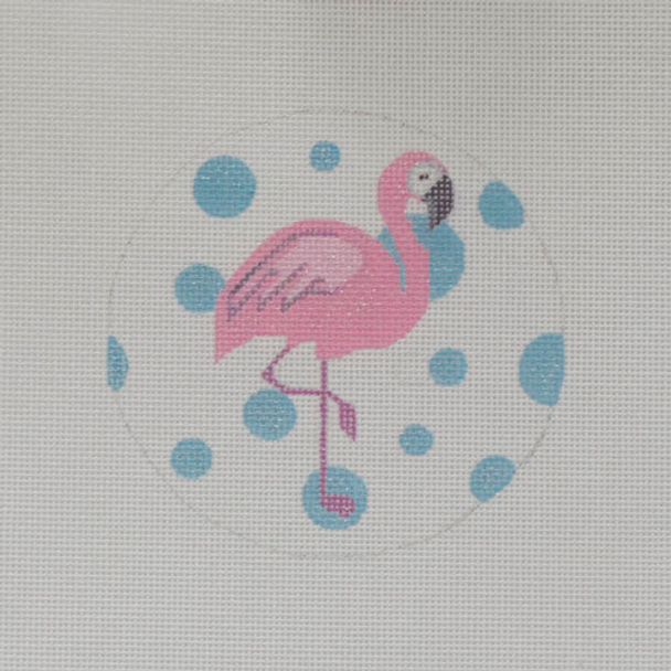 APBR09 Flamingo 18 mesh 4.5” round A Poore Girl Paints