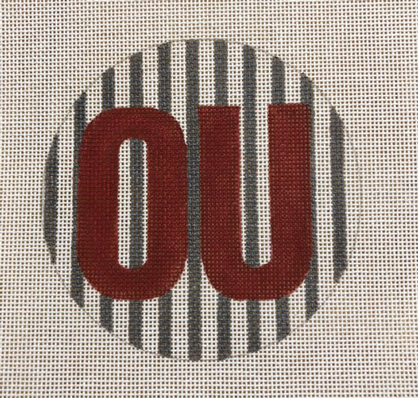 APCO14 OU 18 mesh 4.5” round University of Oklahoma A Poore Girl Paints