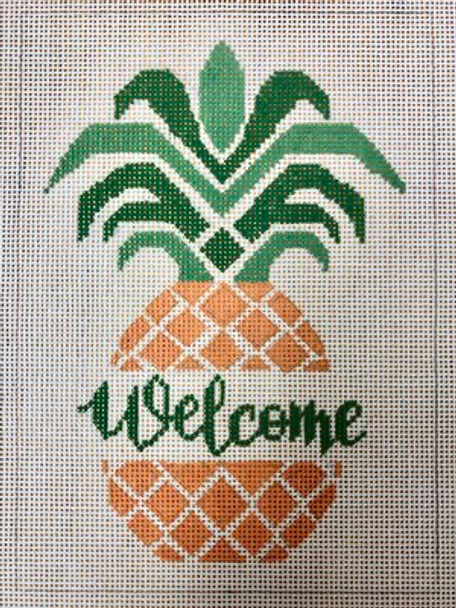 APMS03 Welcome pineapple 18 mesh 5x 7 A Poore Girl Paints