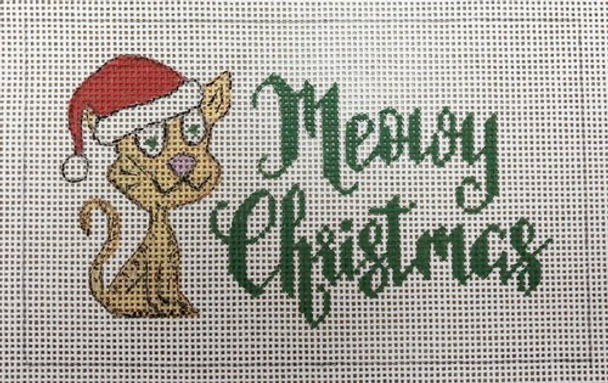 APLS15 Meowy Christmas 18 mesh 5.5 x 3.25 A Poore Girl Paints