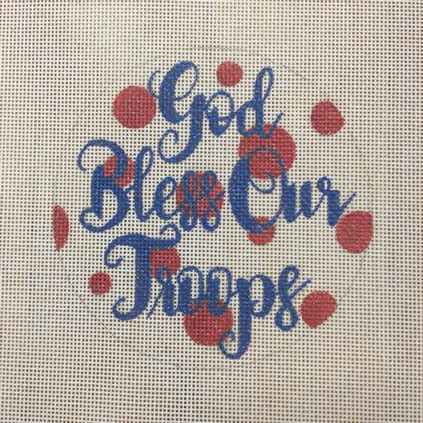 APPA01 God Bless Our Troops 18 mesh 4.5” round A Poore Girl Paints