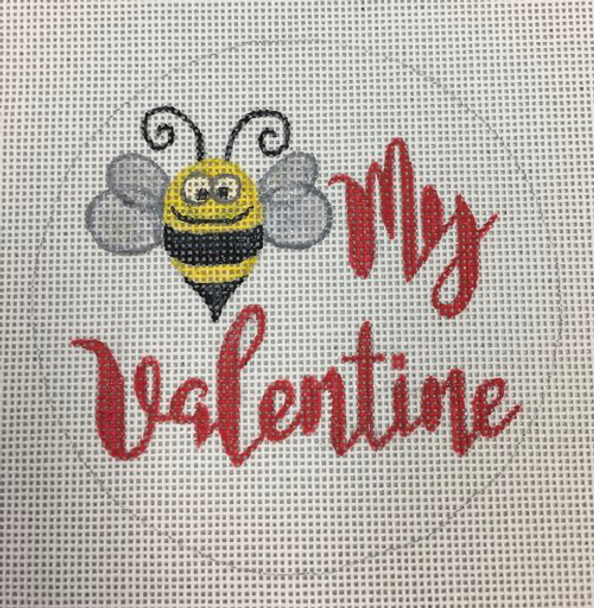 APVA07 (Bee) my valentine 18 mesh 4.5” round  A Poore Girl Paints