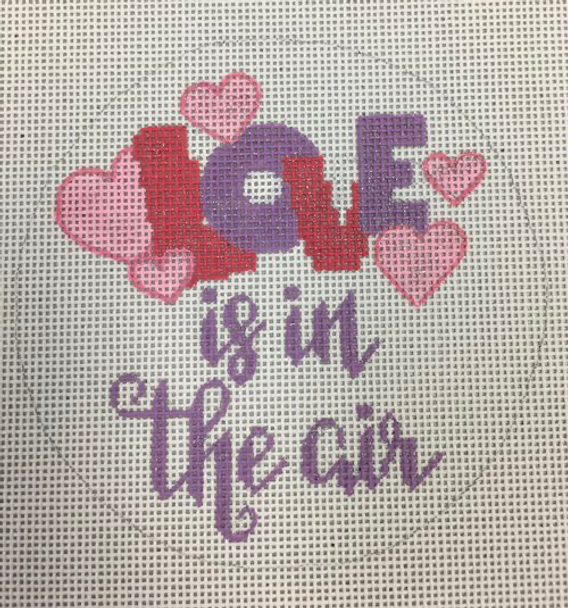 APVA06 Love is in the air 18 mesh 4.5” round  A Poore Girl Paints