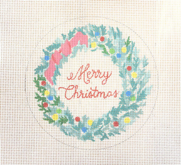 FVNP-11 Merry Christmas wreath 18 mesh 4.5” round Flower & Vine