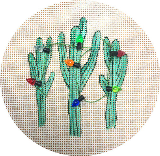 FVNP-33S Cactus w/ lights 18 mesh 4.5” round Flower & Vine