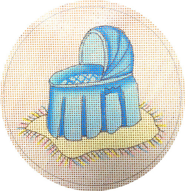 FVNP-26B Blue bassinet 18 mesh 4.5” round Flower & Vine