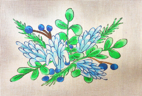 FVNP-23 Blue Floral 13 mesh 8” x 12” Flower & Vine