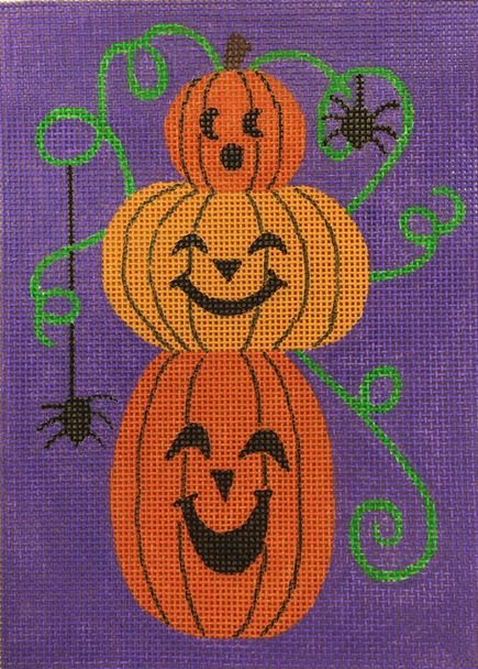 RRS-04 Pile o’ pumpkins w/ stitch guide 18 mesh 4.75 x 6.5 Ruby Red Shoes