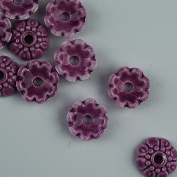 #FF-006 Rosette Purple  Fab Flower Bead Sundance Designs