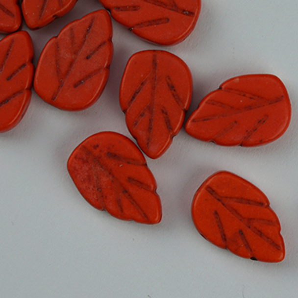 #FF-021 Orange Leaf Fab Flower Bead Sundance Designs