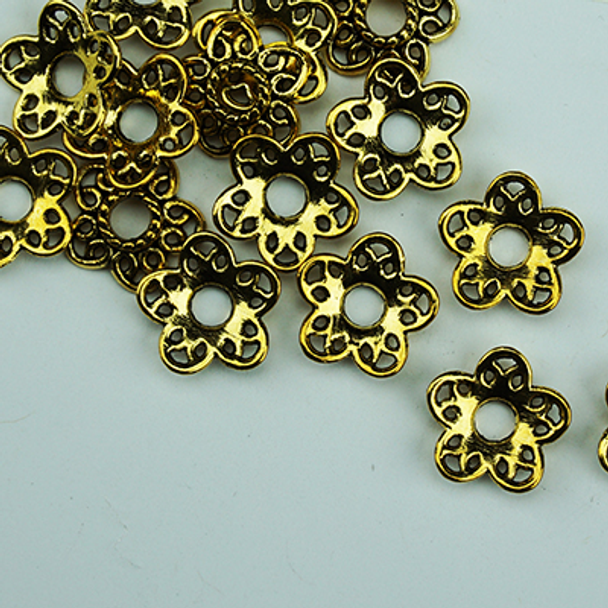 #MA-044 Gold Filigree Flower Metallic Accent Bead Sundance Designs