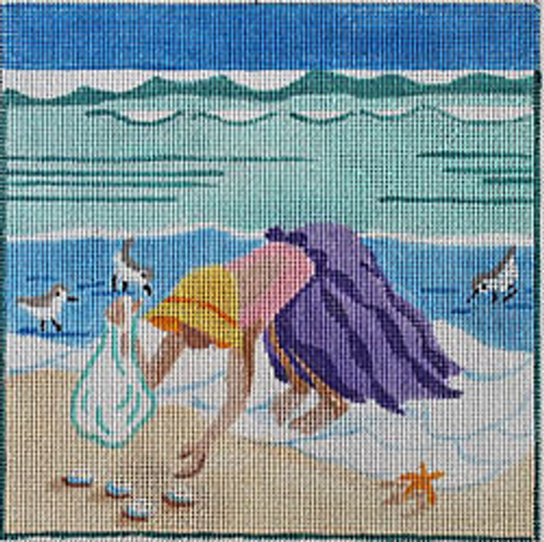 KL1147 COLLECTING SHELLS 6 X 6  18 Mesh KAMALA