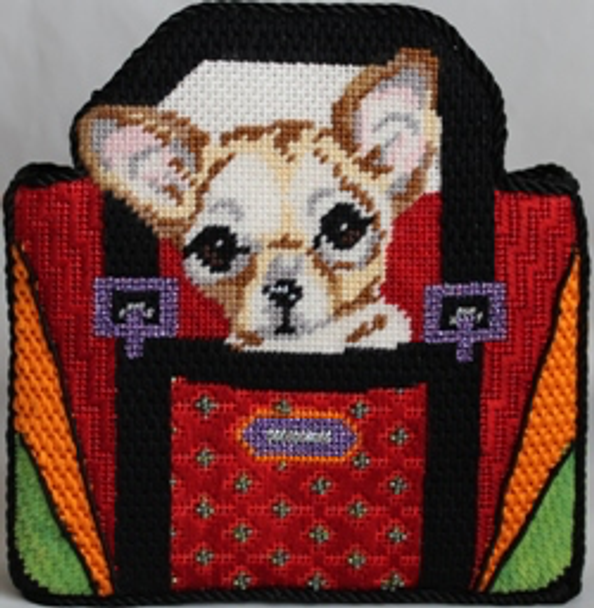 KL1009 Chihuahua puppy in red purse 18 Mesh KAMALA