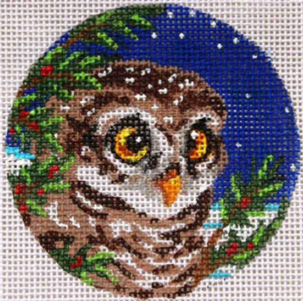 KL162 Owlet ornament 3" diameter 18 Mesh KAMALA