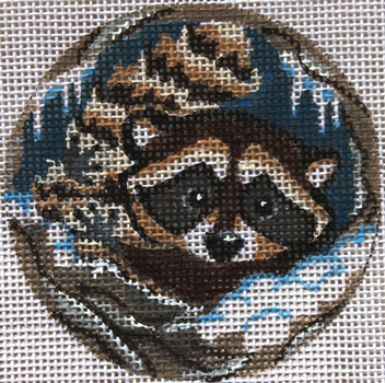 KL164 Racoon Ornament 3" dia 18 Mesh KAMALA