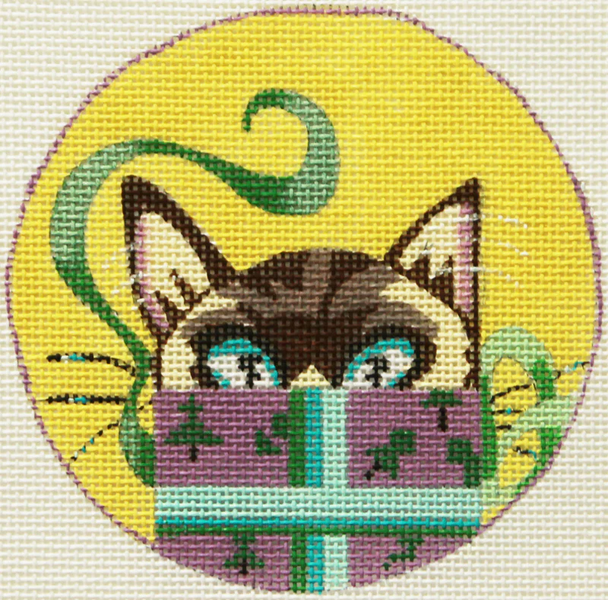 KL224 Kitten box purple w/ trees 4" diam 18 Mesh KAMALA