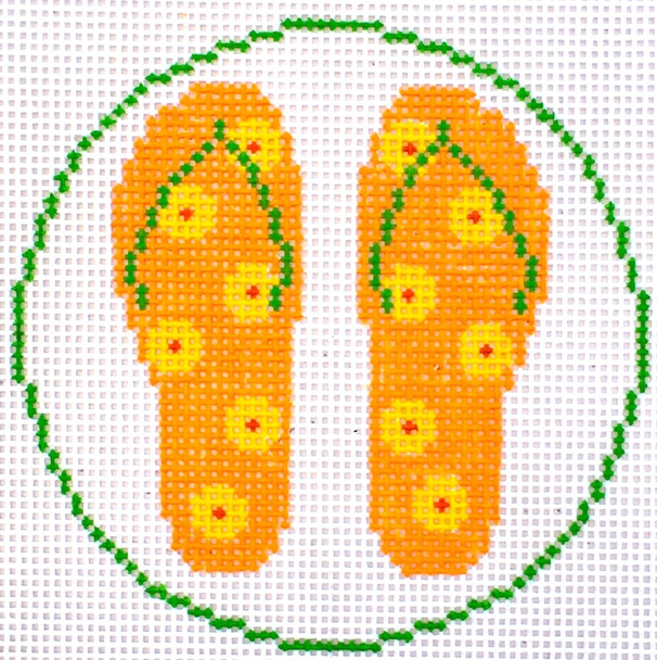 HB-527 Orange Flops 4" Round 13 Mesh Hummingbird Designs