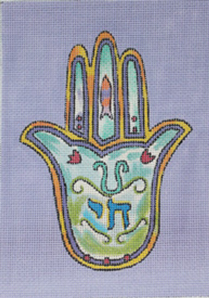 MS106 HAMSA: L'Chaim 5 X 7 18 Mesh MARCIA STEINBOCK