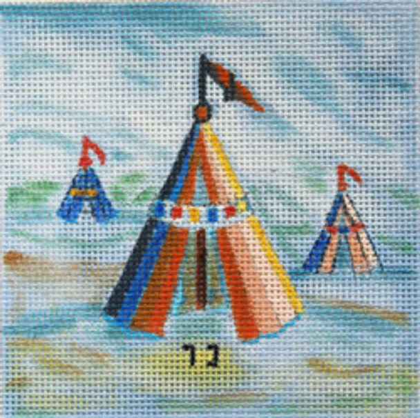 MS125 GAD --- tent 4 x 4 18 Mesh TRIBE OF ISRAEL WITHOUT HEBREW NAME Marcia Steinbock