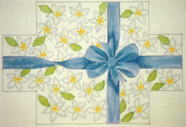 641B Bow & Flowers Brick 13 Mesh Jane Nichols Needlepoint