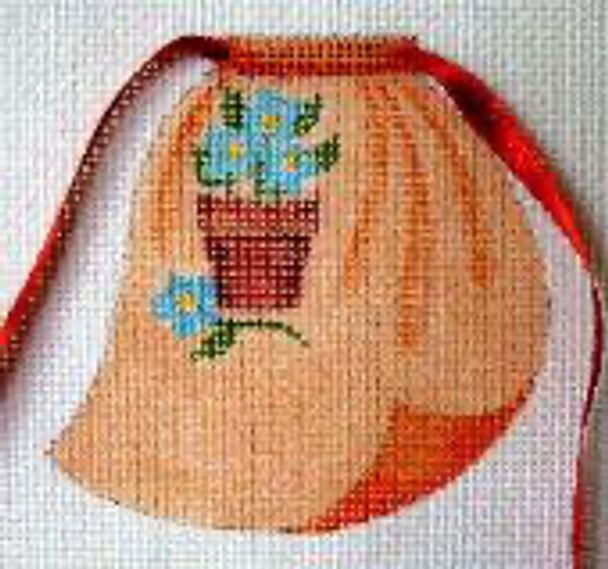 1627 Flower Pot Pocket 5 x 5 13 Mesh Pocket Apron Jane Nichols Needlepoint