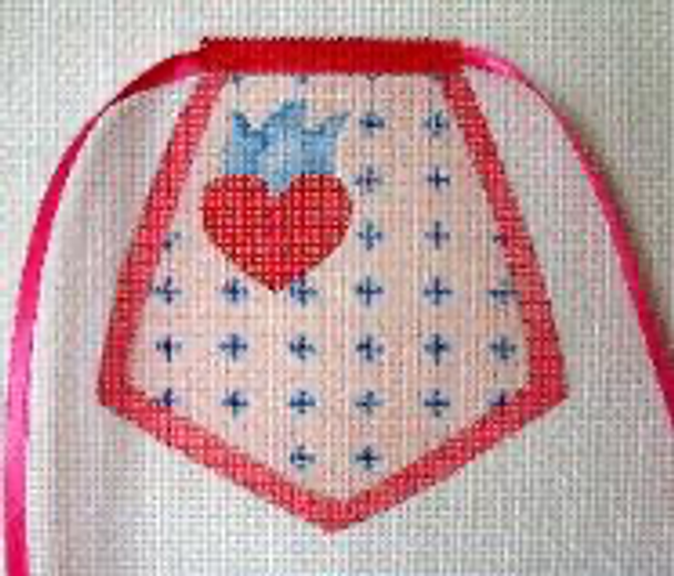 1629 Heart Pocket 5 x 5 13 Mesh Pocket Apron Jane Nichols Needlepoint