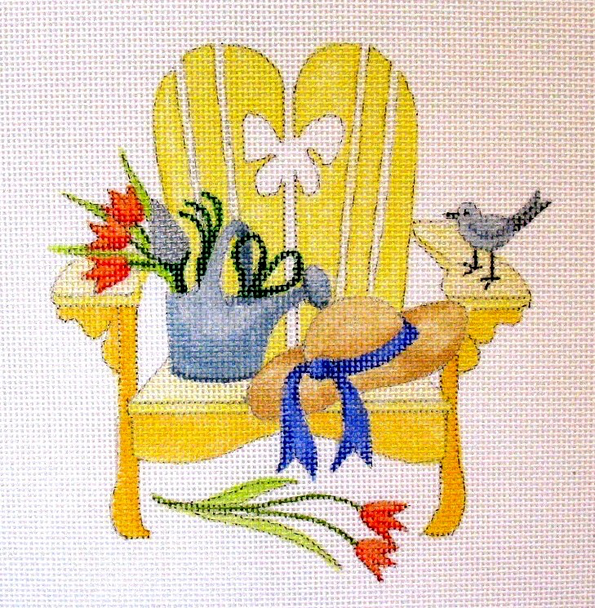 1706 Jun	Gardening 7 x 7 18 Mesh Adirondack Jane Nichols Needlepoint	$144.00