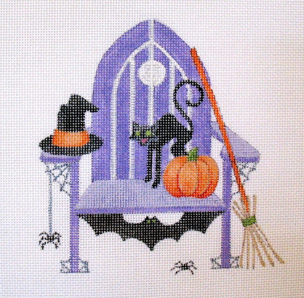 1710 October Seat 7 x 7 18 Mesh Adirondack Jane Nichols Needlepoint