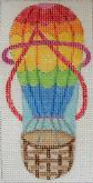 E875 Hot Air Balloon Flip Flop Case 3 x 6 on #13 Mesh Jane Nichols Needlepoint