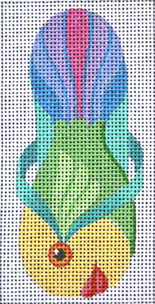 E886 Rainbow Fish Flip Flop Case 3 x 6 on #13 Mesh Jane Nichols Needlepoint