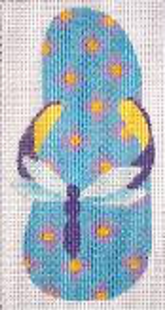 E892 Dragonfly Sandal Flip Flop Case 3 x 6 on #13 Mesh Jane Nichols Needlepoint