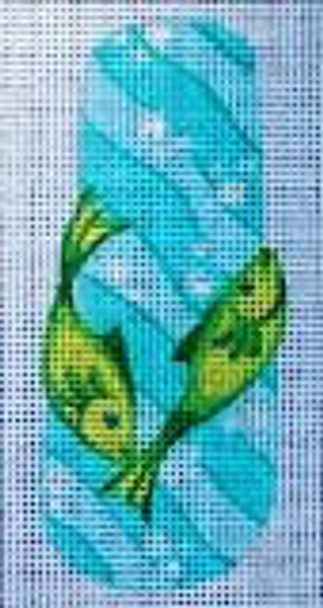 E898 Fish Sandal Flip Flop Case 3 x 6 on #13 Mesh Jane Nichols Needlepoint