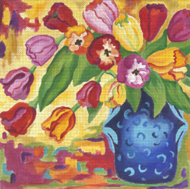 132851 Tapestry Tulips 14 x 14 18 Mesh JULIE THOMPSON