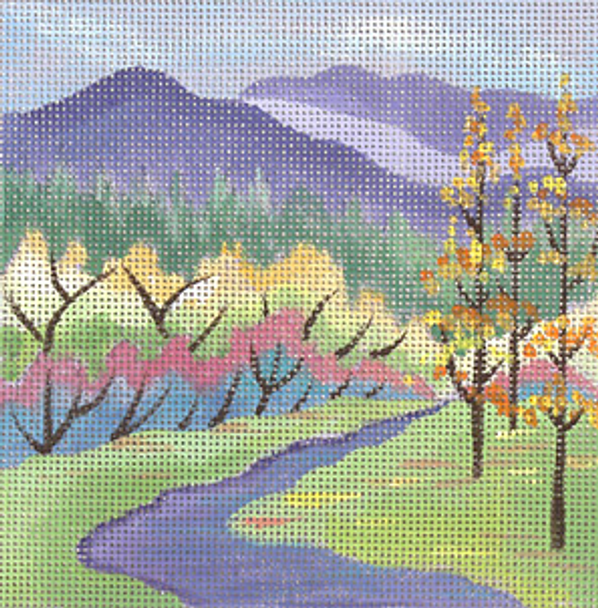 181992* Lavender Autumn Stream 5 x 5 18 Mesh JULIE THOMPSON