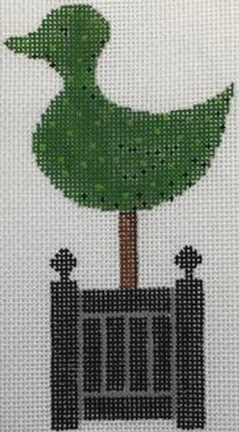 RD 070-2 Duck 18 Mesh 4.5" x 2.25" Topiary Rachel Donley Needlepoint Designs