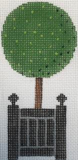 RD 070-5 Circle 18 Mesh 4.5" x 2.25" Topiary Rachel Donley Needlepoint Designs