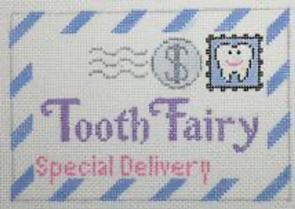 RD 109 Mini Tooth Fairy Letter  18M 3.5"x5.5" Rachel Donley Needlepoint Designs 