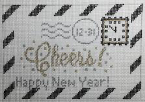 RD 126 Mini New Years Letter 18M 3.5"x5.5" Rachel Donley Needlepoint Designs 