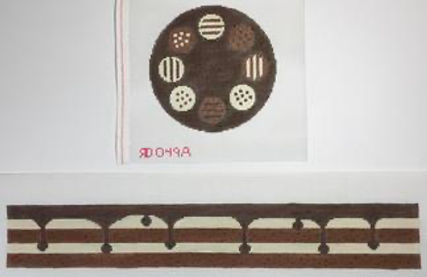 RD 049 Chocolate Truffle Cake 13M  6"x3"x19" Rachel Donley Needlepoint Designs