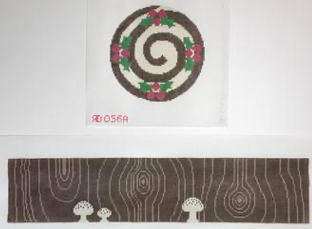 RD 056 Yule Log Cake 13M 6"x4"x19""Rachel Donley Needlepoint Designs