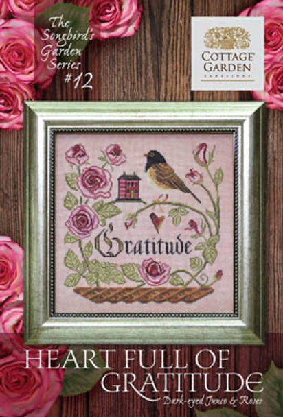 Songbird's Garden 12 - Heart Full Of Gratitude 159w x 159h Cottage Garden Samplings 19-2350 YT  W