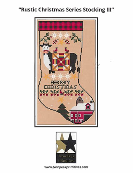 Rustic Christmas Series Stocking III 111w x 200h Twin Peak Primitives 19-2461