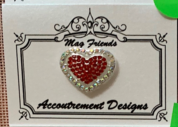 Miscellaneous:  Heart Red/White NEEDLEMINDER Magnet Accoutrement Designs
