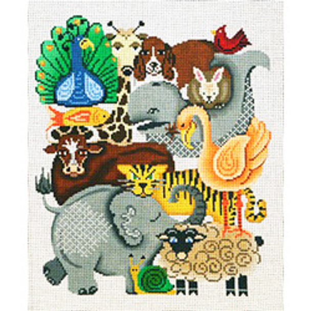 11640	PP	Animal collage A with eleph, sheep	11 x 14	13 Mesh Patti Mann